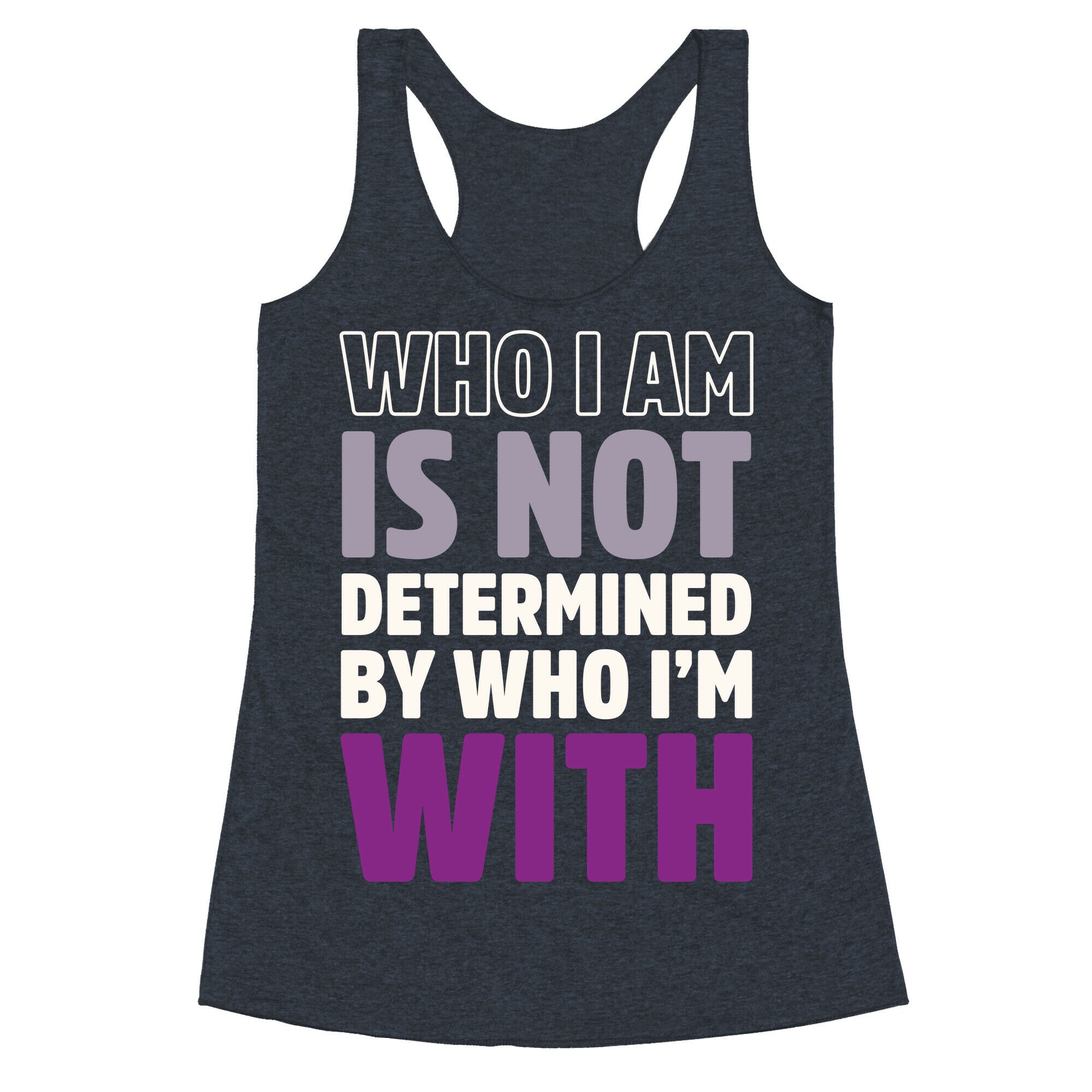Who I Am Is Not Determined By Who I'm With (Asexual) Racerback Tank